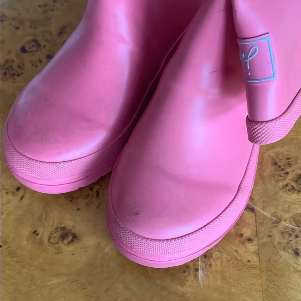 Joules Pink Rain Boot Girls 12